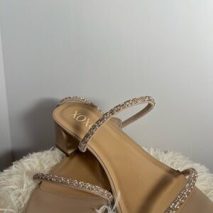 XOXO Women's Beige Sparkling Heels